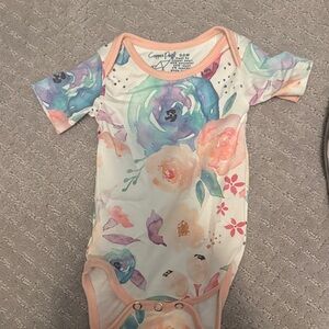 Copper Pearl Floral Print Baby Bodysuit